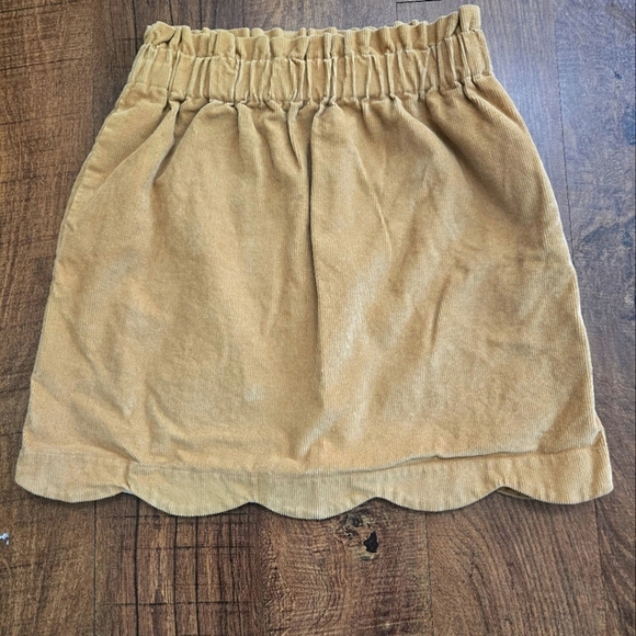 Scallop Corduroy Skirt in Camel by Lauren James Sz M Side Pockets - Picture 2 of 9